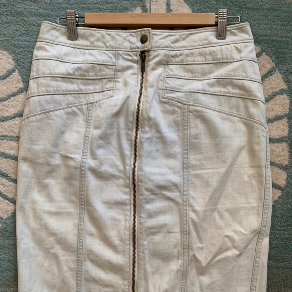 Anthropologie Pilcro and the Letterpress Acid Wash Zip Denim Pencil Skirt Sz 10